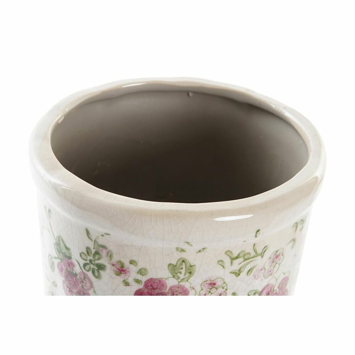 Vase DKD Home Decor Weiß Grün Bordeaux Steingut Shabby Chic (14 x 14 x 25 cm)