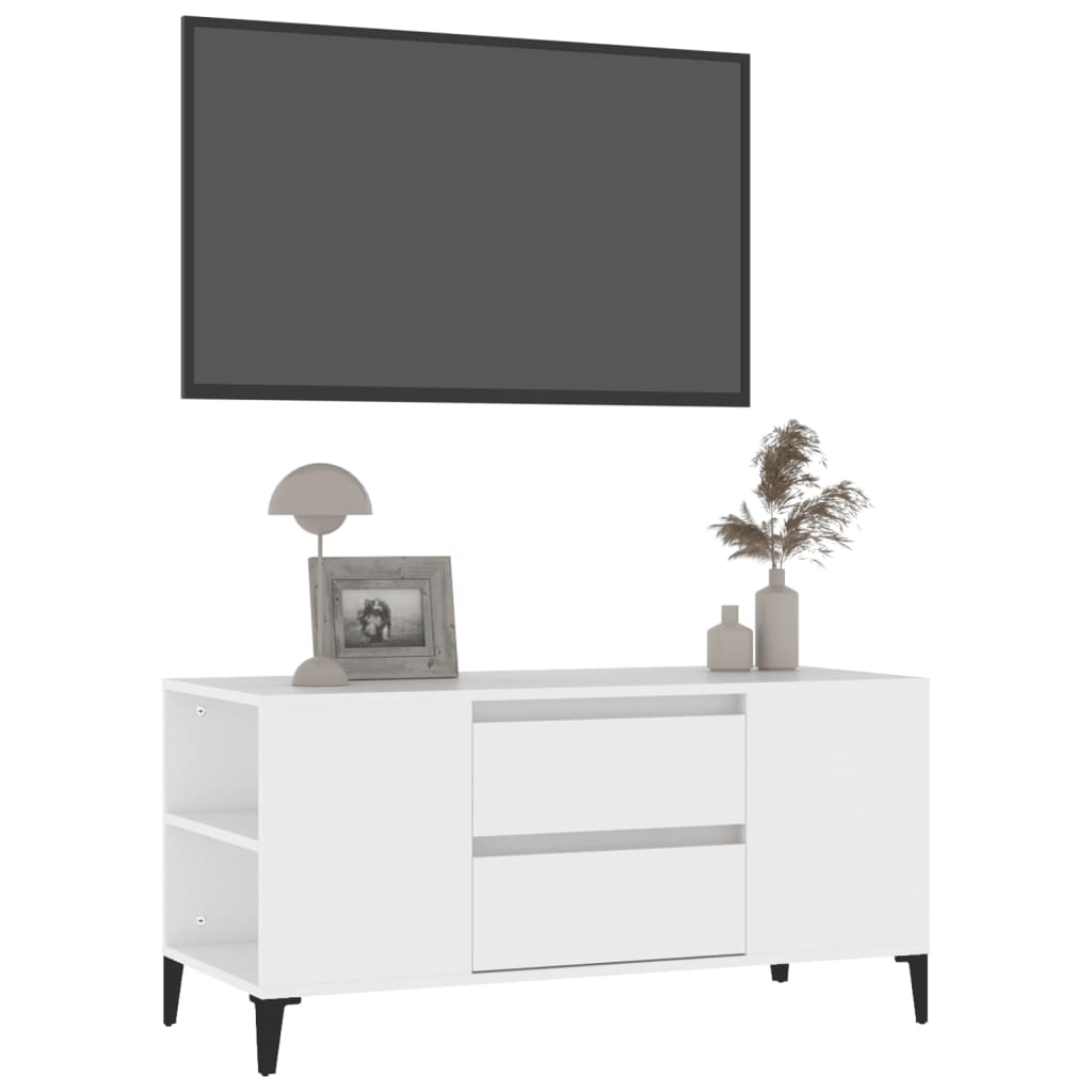 NNEVL TV-Schrank Weiß 102x44,5x50 cm Spanplatte