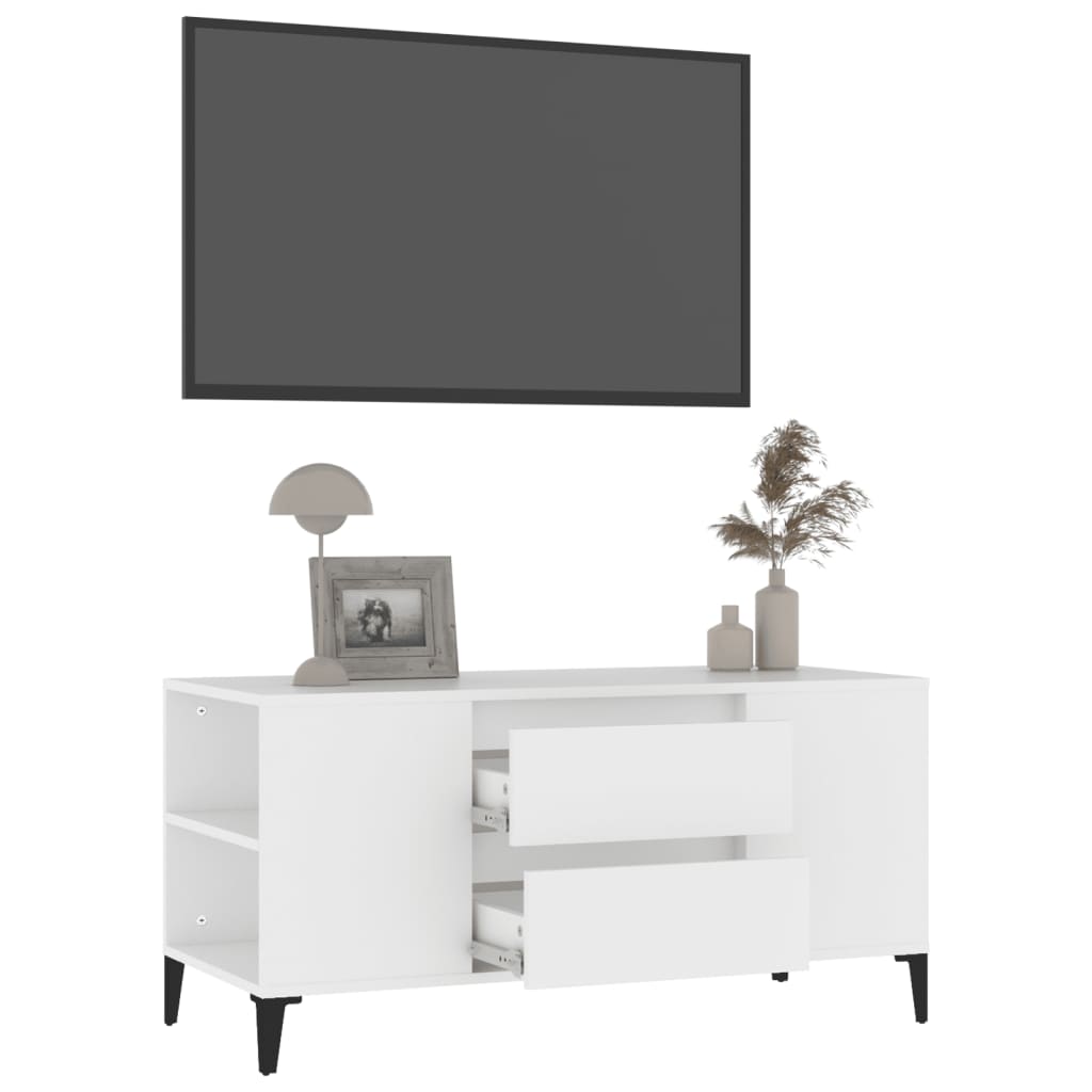 NNEVL TV-Schrank Weiß 102x44,5x50 cm Spanplatte