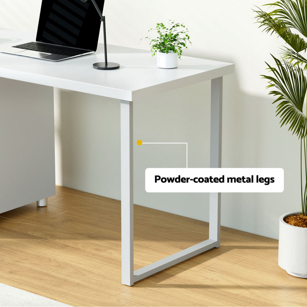 NNEDSZ Artiss Computer-Schreibtisch mit Schubladen Weiß 140CM