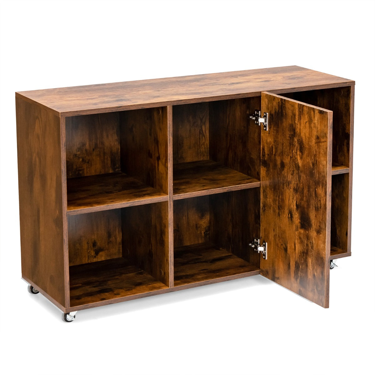 NNECW Mobiler Holz-Aktenschrank mit Rädern für Zuhause/Büro-Kaffee