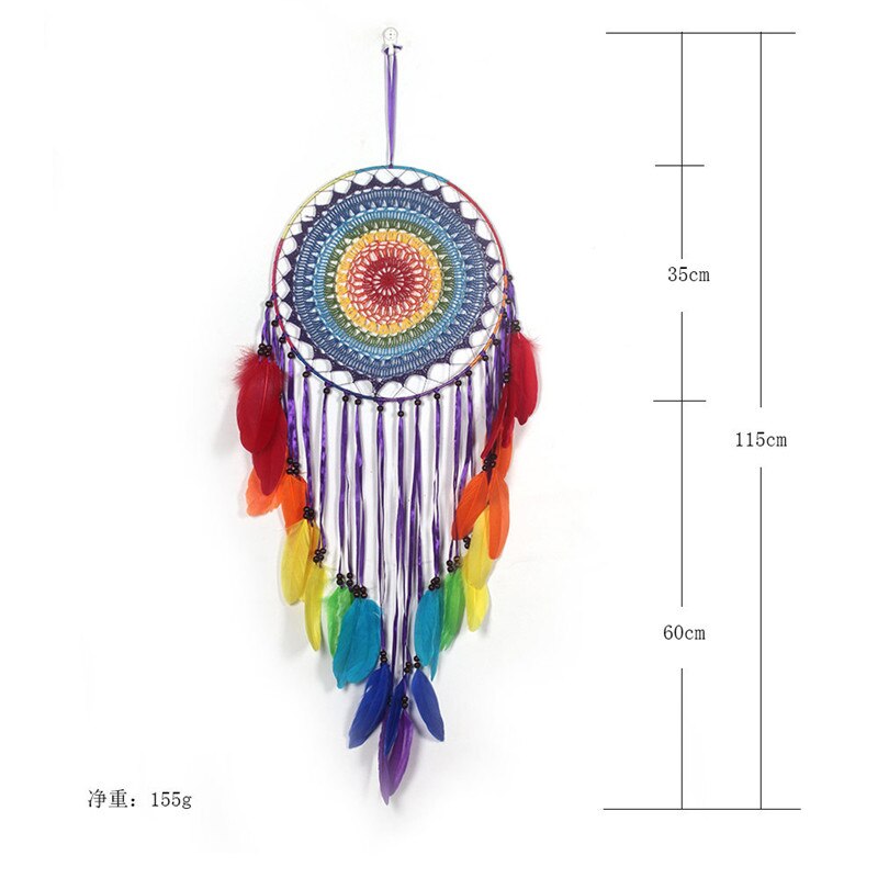 Pompons en plumes arc-en-ciel 35cm | Décor mural de mariage pour enfants, fait à la main, attrape-rêves indien, grande taille