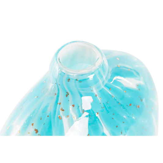 Vase DKD Home Decor Blau Kristall Mediterran 12,5 x 6,5 x 28 cm