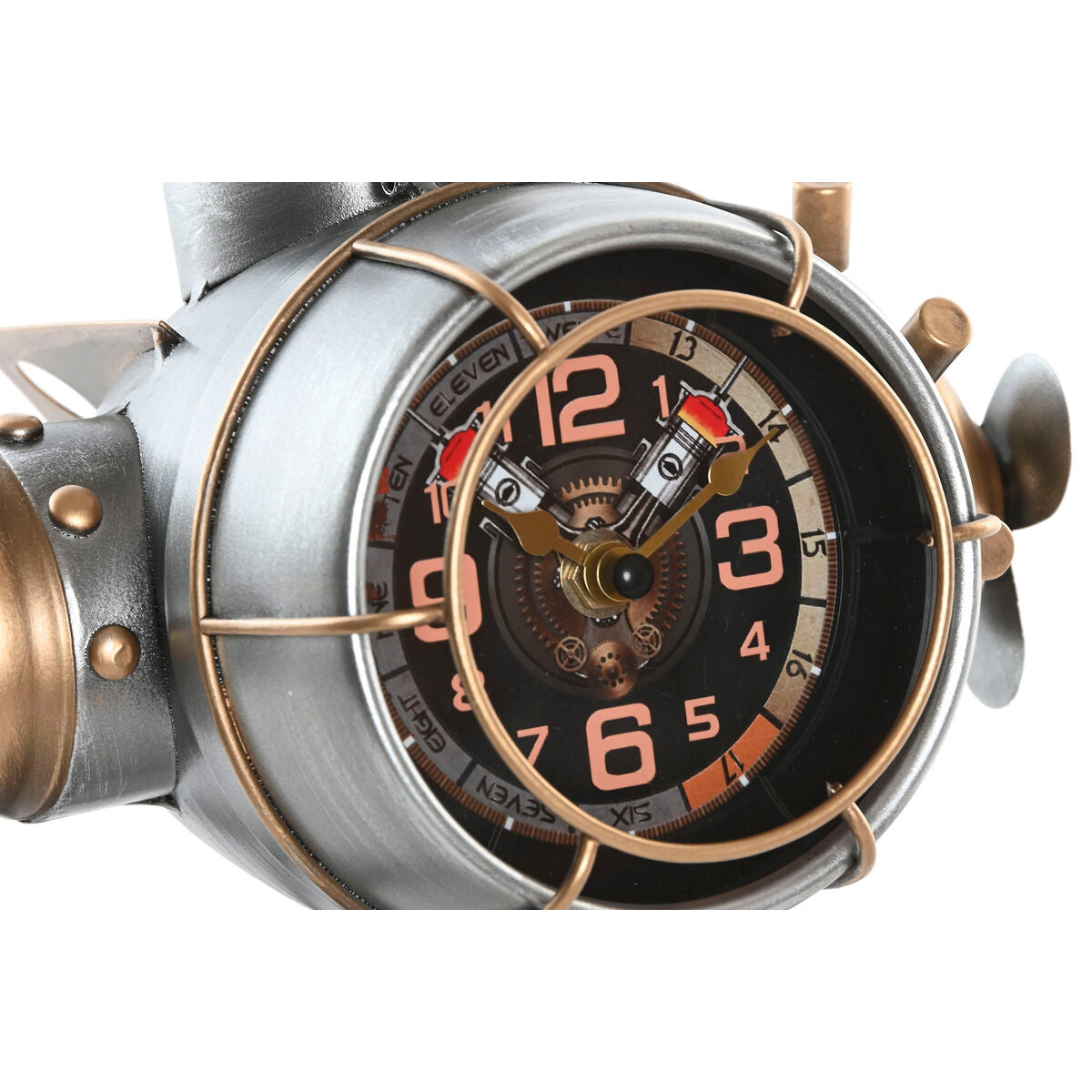 Tischuhr Home ESPRIT Golden Silber Flugzeug Vintage