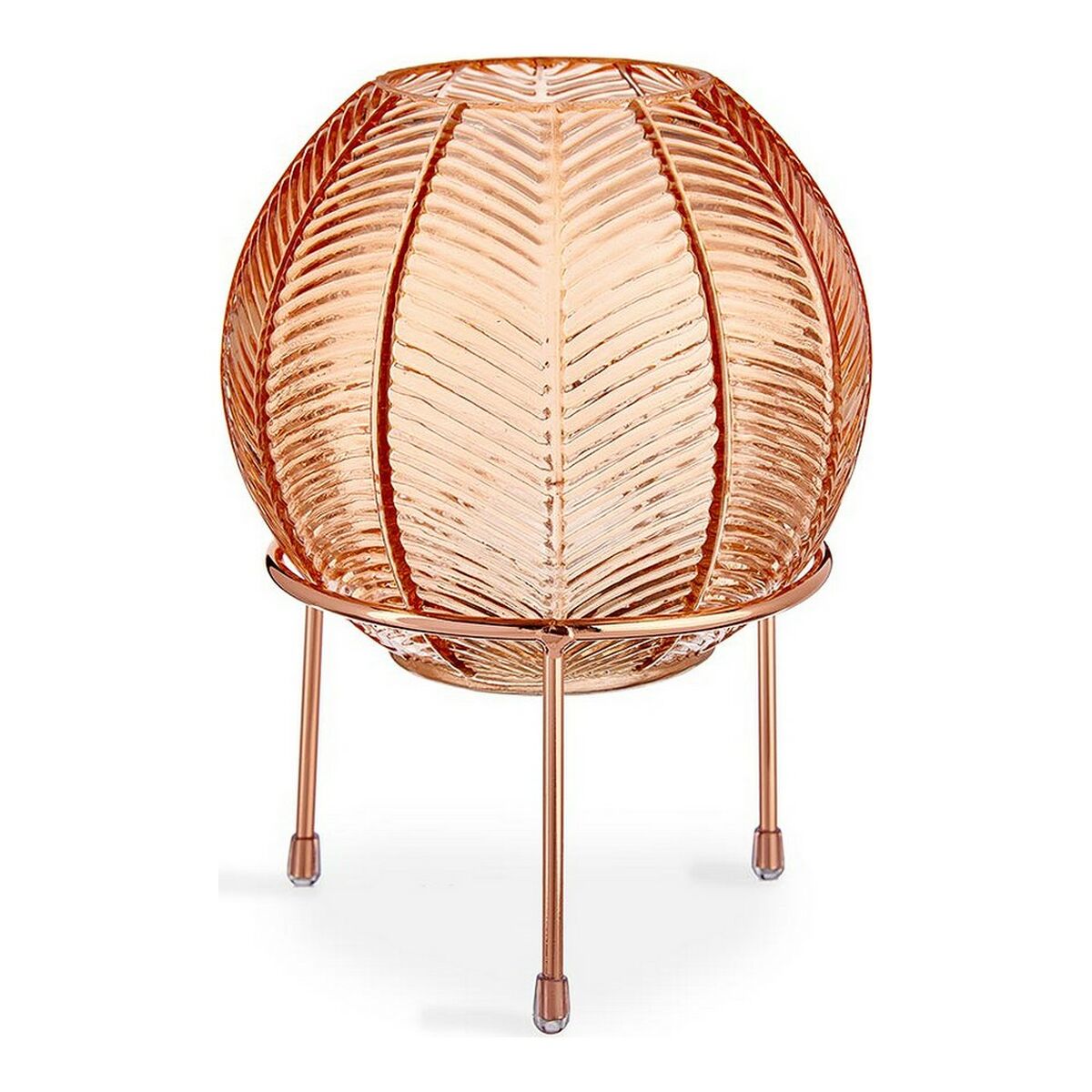 Vase Gift Decor Kupfer Bernstein Metall Glas Kugel 14,5 x 19,5 x 14,5 cm