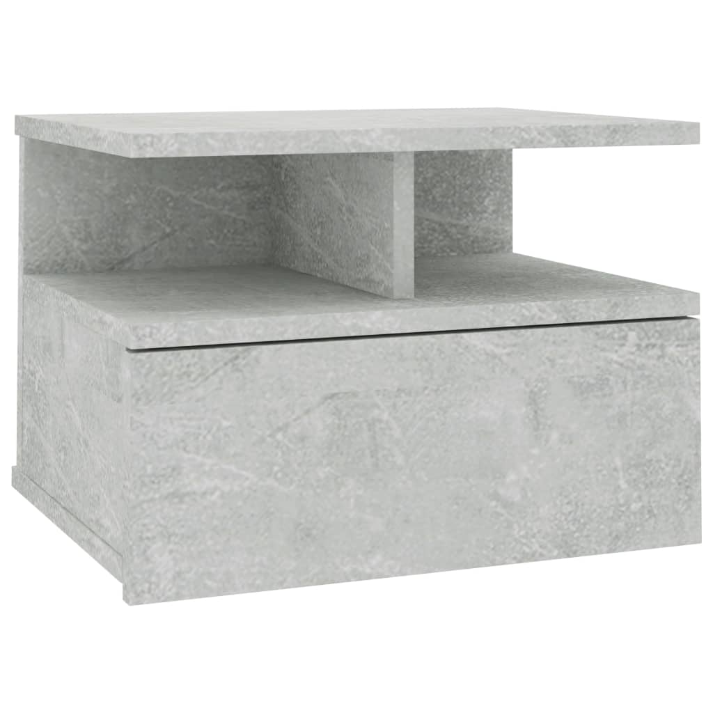 NNEVL Schwimmender Nachttisch Betongrau 40x31x27 cm Spanplatte