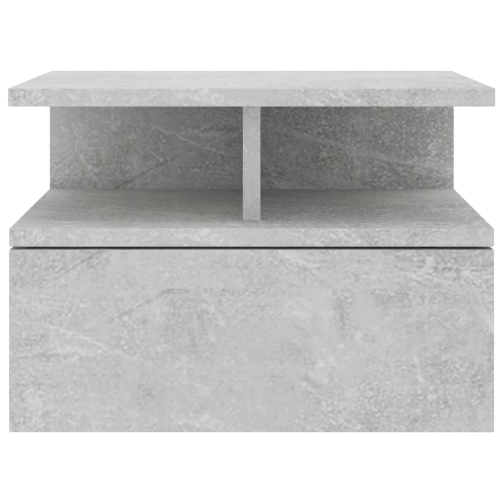 NNEVL Schwimmender Nachttisch Betongrau 40x31x27 cm Spanplatte