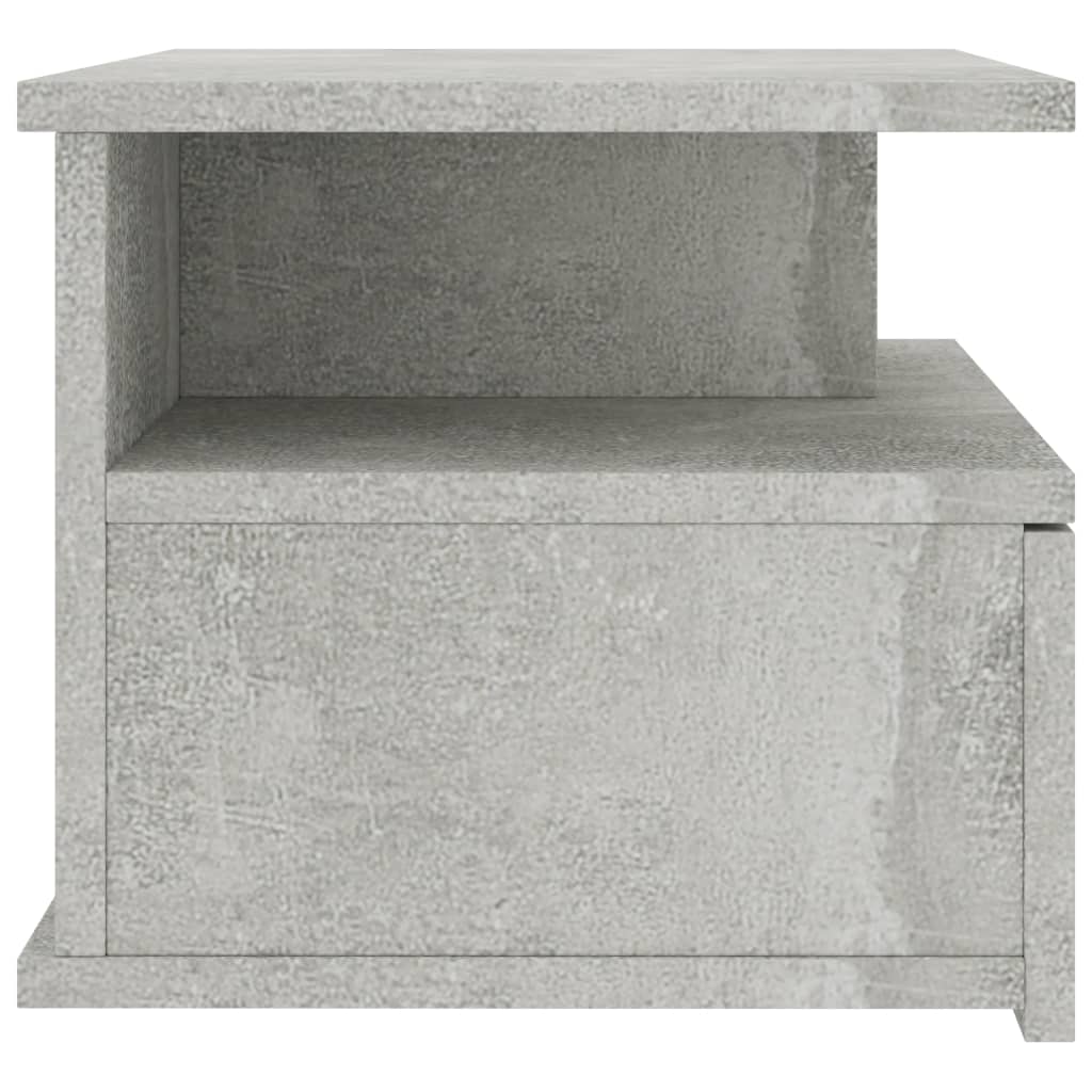 NNEVL Schwimmender Nachttisch Betongrau 40x31x27 cm Spanplatte