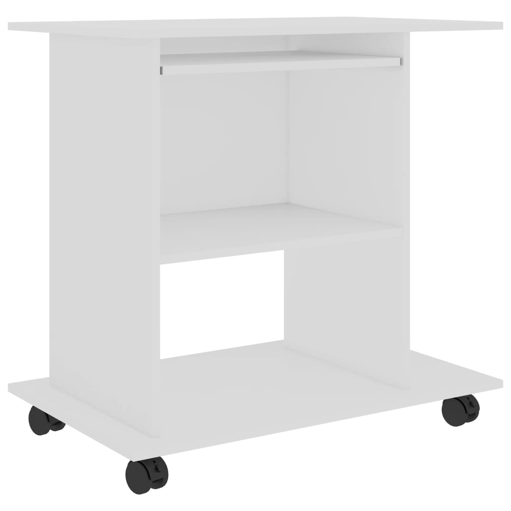 NNEVL Computer-Schreibtisch Weiß 80x50x75 cm Spanplatte