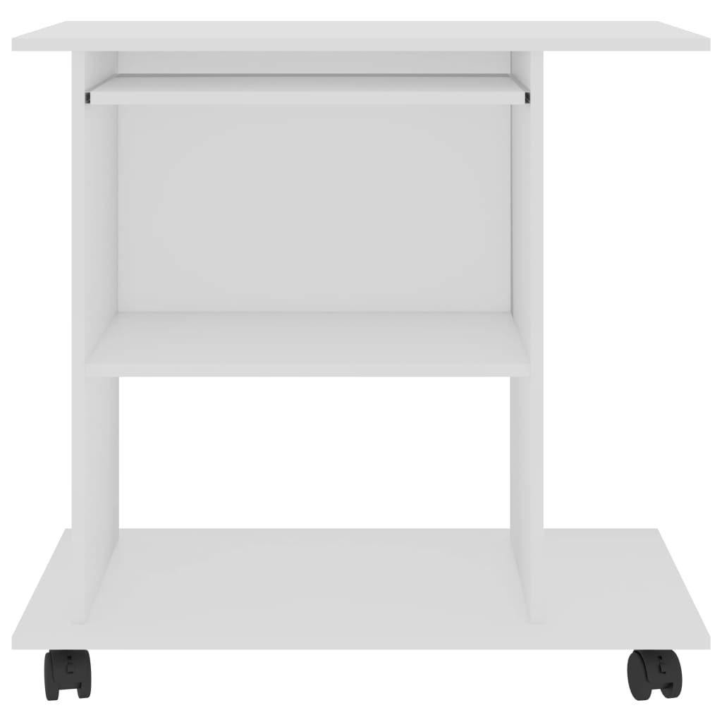 NNEVL Computer-Schreibtisch Weiß 80x50x75 cm Spanplatte