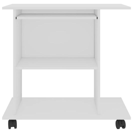 NNEVL Computer-Schreibtisch Weiß 80x50x75 cm Spanplatte