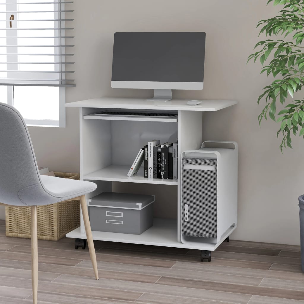 NNEVL Computer-Schreibtisch Weiß 80x50x75 cm Spanplatte