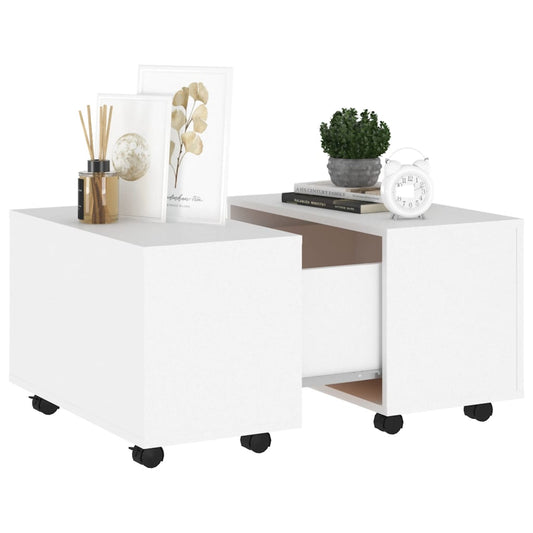 NNEVL Couchtisch Weiß 60x60x38 cm Spanplatte