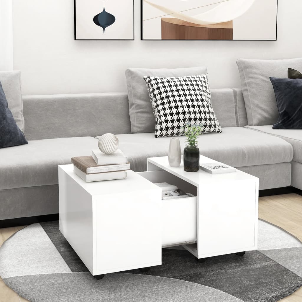 NNEVL Couchtisch Weiß 60x60x38 cm Spanplatte