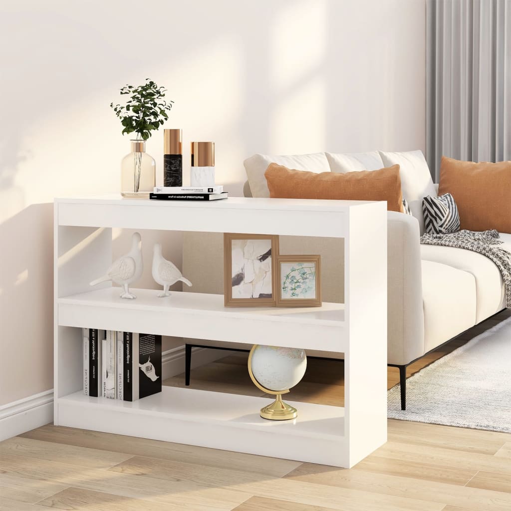 NNEVL Bücherregal/Raumteiler Weiß 100x30x72 cm