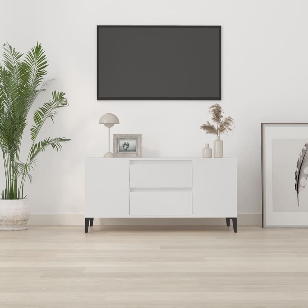 NNEVL TV-Schrank Weiß 102x44,5x50 cm Spanplatte