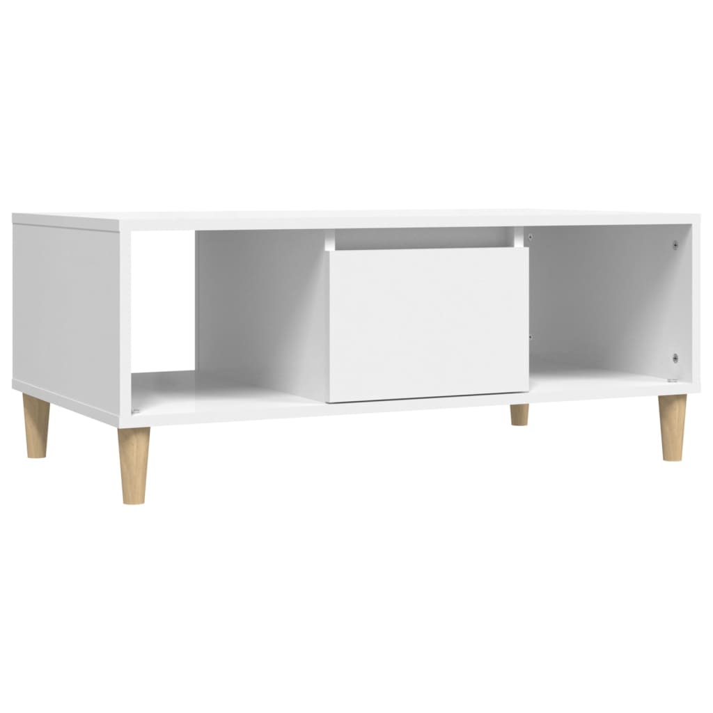 NNEVL Couchtisch Weiß 90x50x36,5 cm Spanplatte