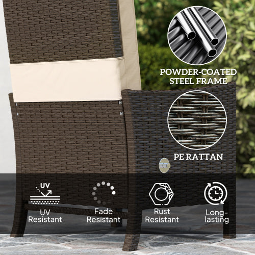 Outsunny 5-teiliges Rattan Gartenmöbel Set - Lounge Sitzgruppe