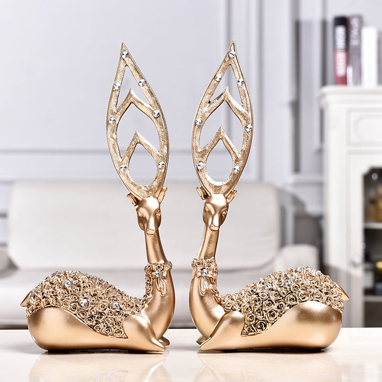 European Creative Home Accessories Deer Wine Cabinet Resin Ornaments