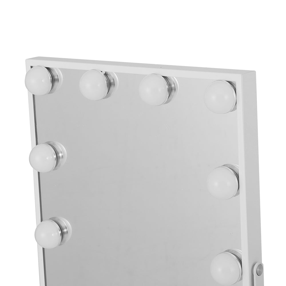 NNEDSZ Bluetooth Schminkspiegel 30x40cm Hollywood Kosmetikspiegel mit LED-Beleuchtung Weiß