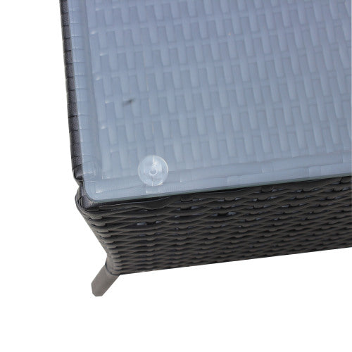 4-teiliges Rattan Gartenmöbel Set - Outdoor Sitzgruppe Grün