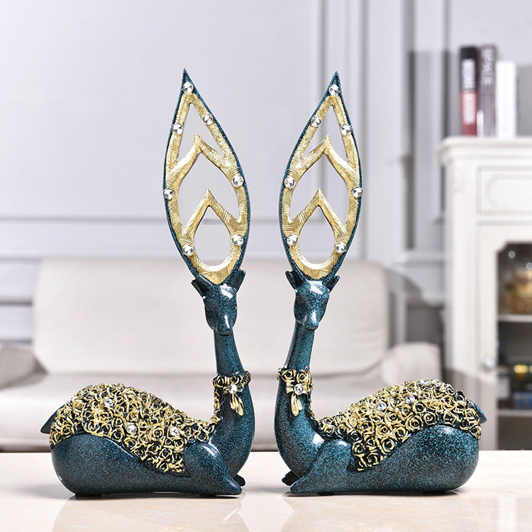 European Creative Home Accessories Deer Wine Cabinet Resin Ornaments