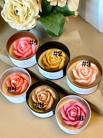 Blume im Glas Kerze – Handgefertigte Sojawachs Duftkerze Geschenk