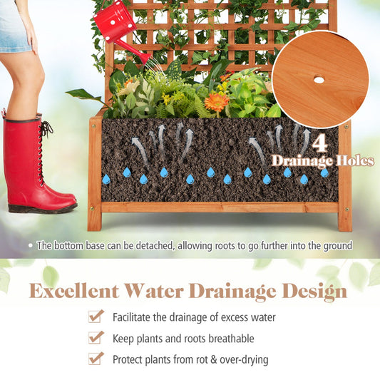NNECW Erhöhtes Gartenbeet mit Spalier und Drainagelöchern für Garten/Terrasse Balkon